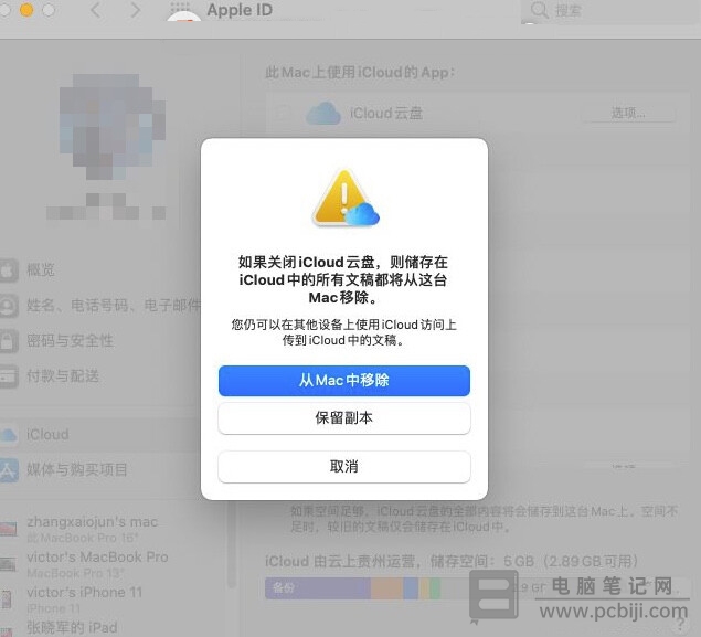 苹果Mac电脑的 iCloud 同步在哪里关闭